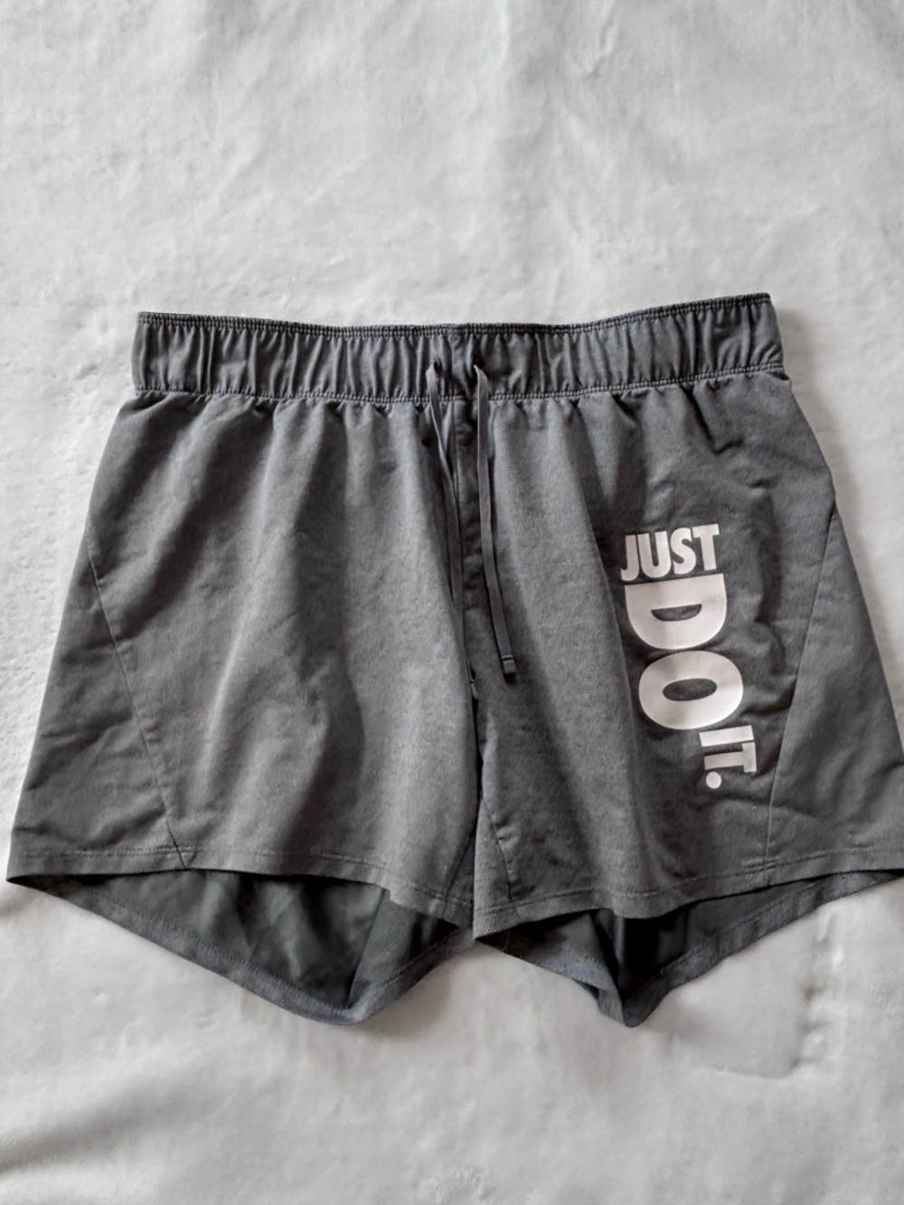 NikePro Dri-FIT "Just Do It" athletic shorts in grey